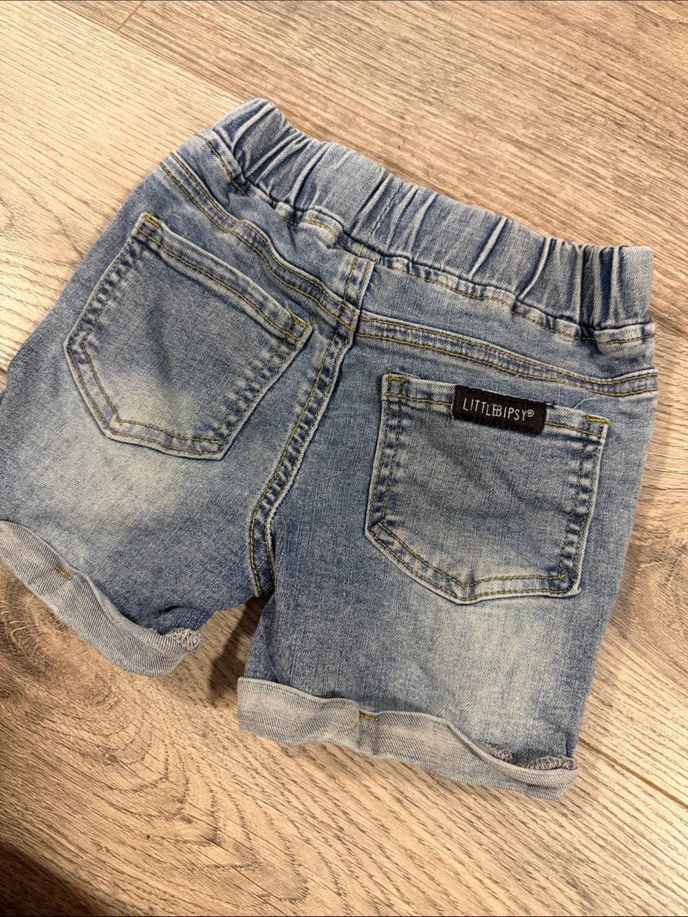 Little Bipsy Light Wash Denim Shorts - Blue